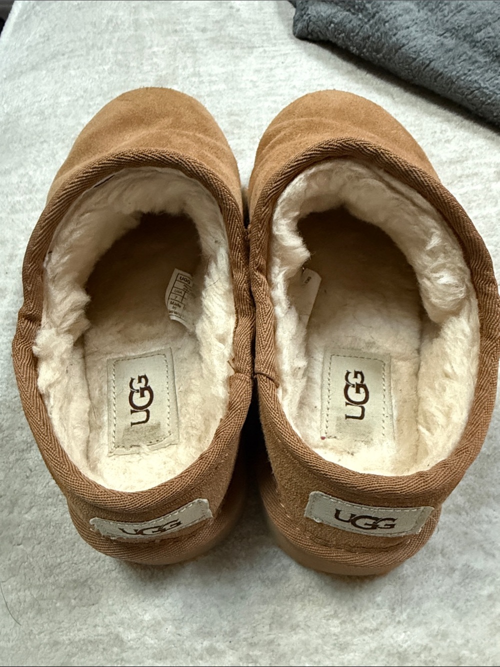 UGG Chestnut Brown Shearling-Lined Slip-On Slippers - Picture 8 of 8